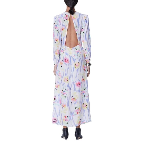 MARIA CHER Fatima Arya Ruched A-Line Maxi Dress,  Multi floral tones, Size 2 - Picture 3 of 16